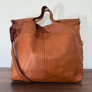Jo Handbags Leather Shopper Tote - Honey Brown